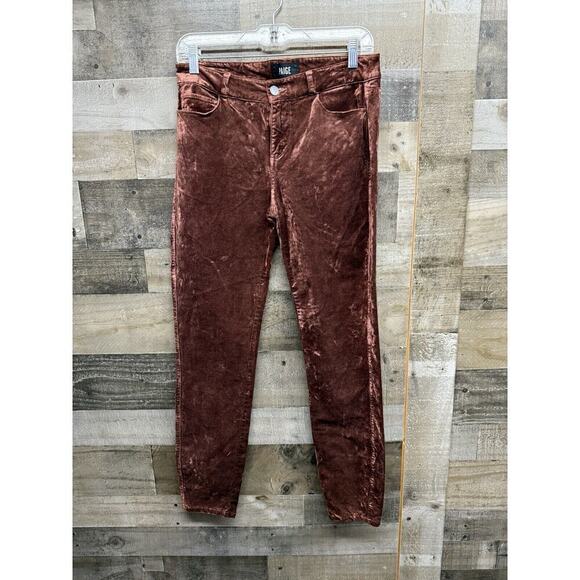 NWOT Paige Ultra Skinny Velvet in Dark Currant Size 28 - Picture 1 of 5